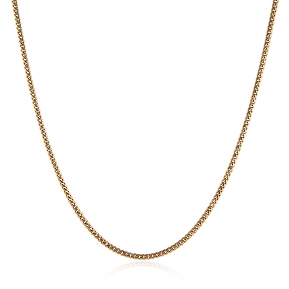 HZMAN 3.5mm Cuban Chain for Men Stainless Steel Men's Gold Chain Diamond Cut Hip Hop Link Chains Necklace 16-30 Inch (20in)