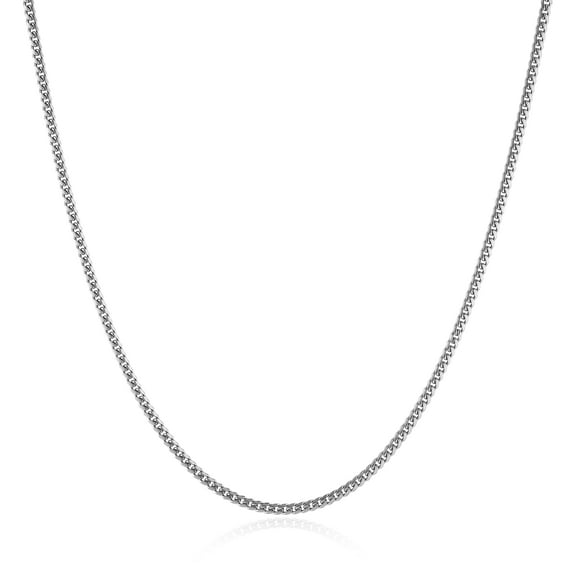 HZMAN 3.5mm Cuban Chain for Men Stainless Steel Men's Silver Chain Diamond Cut Hip Hop Link Chains Necklace 16-30 Inch (20in)