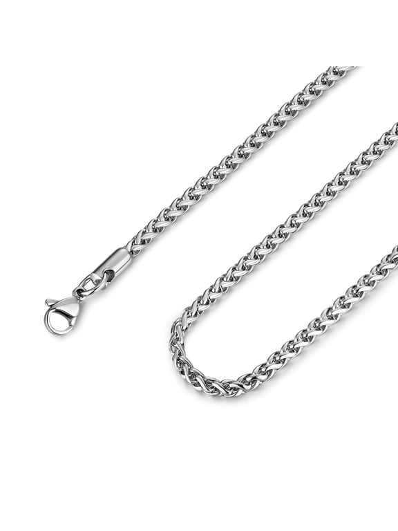 5mm Stainless Steel Wheat Chain for Men WomenWaterproof Necklace