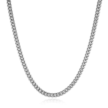 Trendsmax 9mm Cuban Link Chain – Stainless Steel, 16–30 Inch, Silver Tone