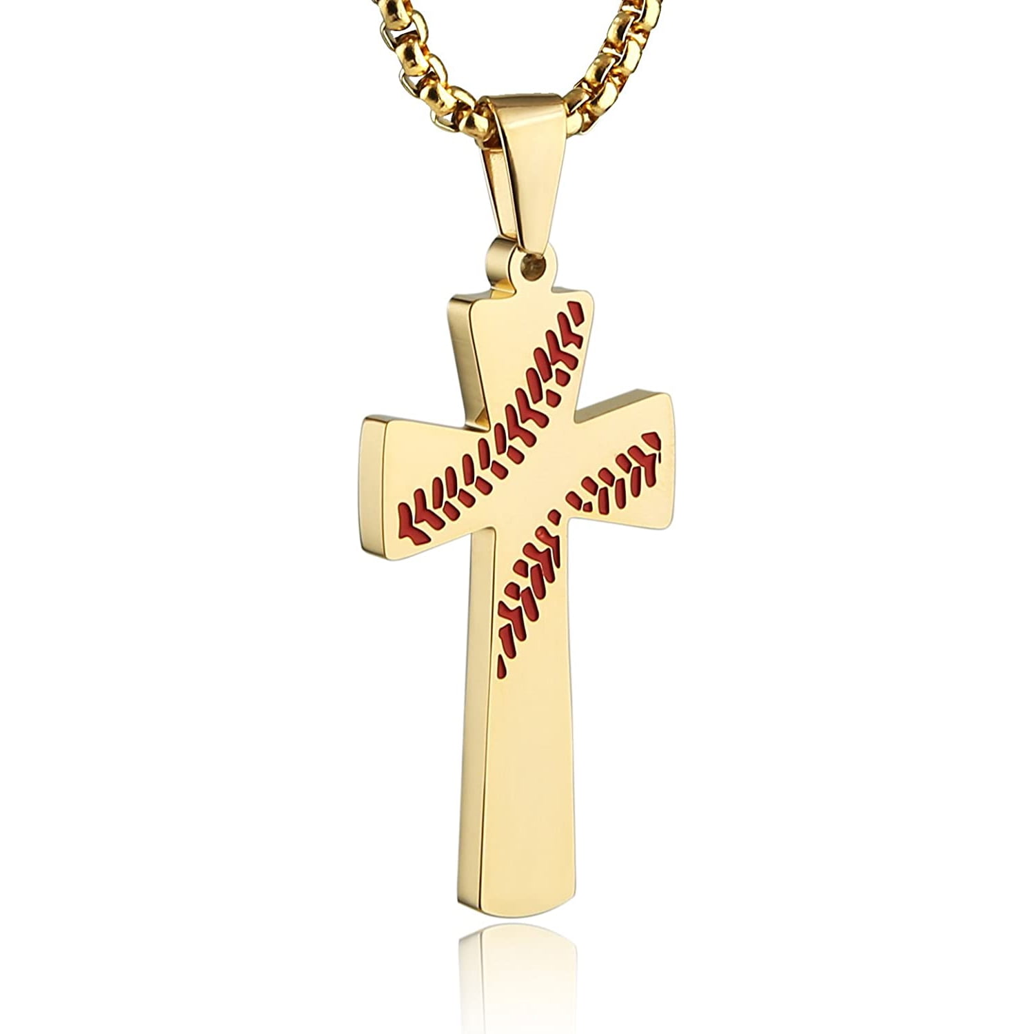 14k gold 2024 baseball cross necklace