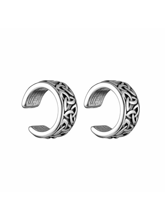 Celtic Knot Ear Cuff Earrings for Men Women Stainless Steel Trinity Knot No Piercing Clip On Cartilage Earring Jewelry Gift