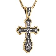 HZMAN Eastern Orthodox Cross Necklace for Men Women Religious Jesus Crucifix Byzantine Cross Christian Pendant Jewelry Gift