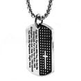 thumbnail image 1 of HZMAN Isaiah 41:10 Jewelry, Stainless Steel cross Dog Tag Necklace STRENGTH Bible Verse (Tag Silver), 1 of 8