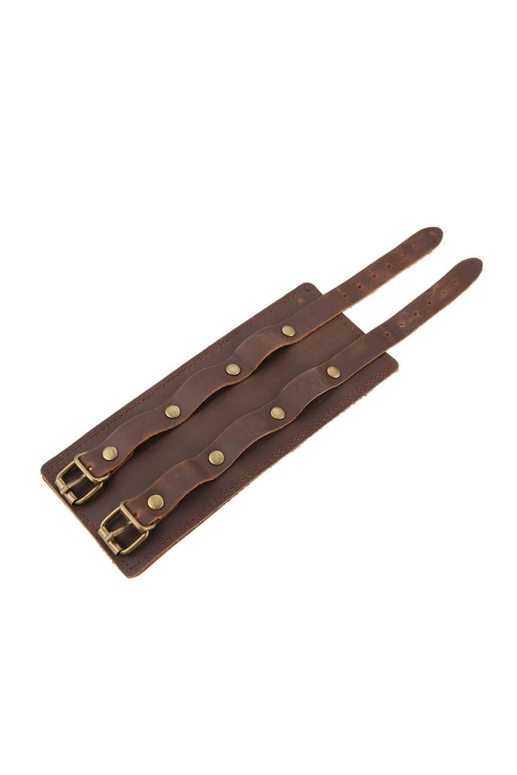 Leather Wrist Wallet Cuff Bracelet for Men Hidden Pocket for Cash Invoice Multifunction Handmade Adjustable Brown Bracelet