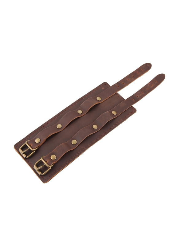 Leather Wrist Wallet Cuff Bracelet for Men Hidden Pocket for Cash Invoice Multifunction Handmade Adjustable Brown Bracelet