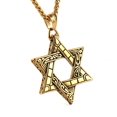 thumbnail image 1 of HZMAN Magen Star of David Pendant Necklace Women Men Chain Silver Stainless Steel Israel Necklace (Gold), 1 of 6