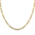 thumbnail image 1 of HZMAN Men Women 24k Real Gold Plated Figaro Chain Stainless Steel Necklace, Wide 3mm 5mm 7mm 9mm, 1 of 8
