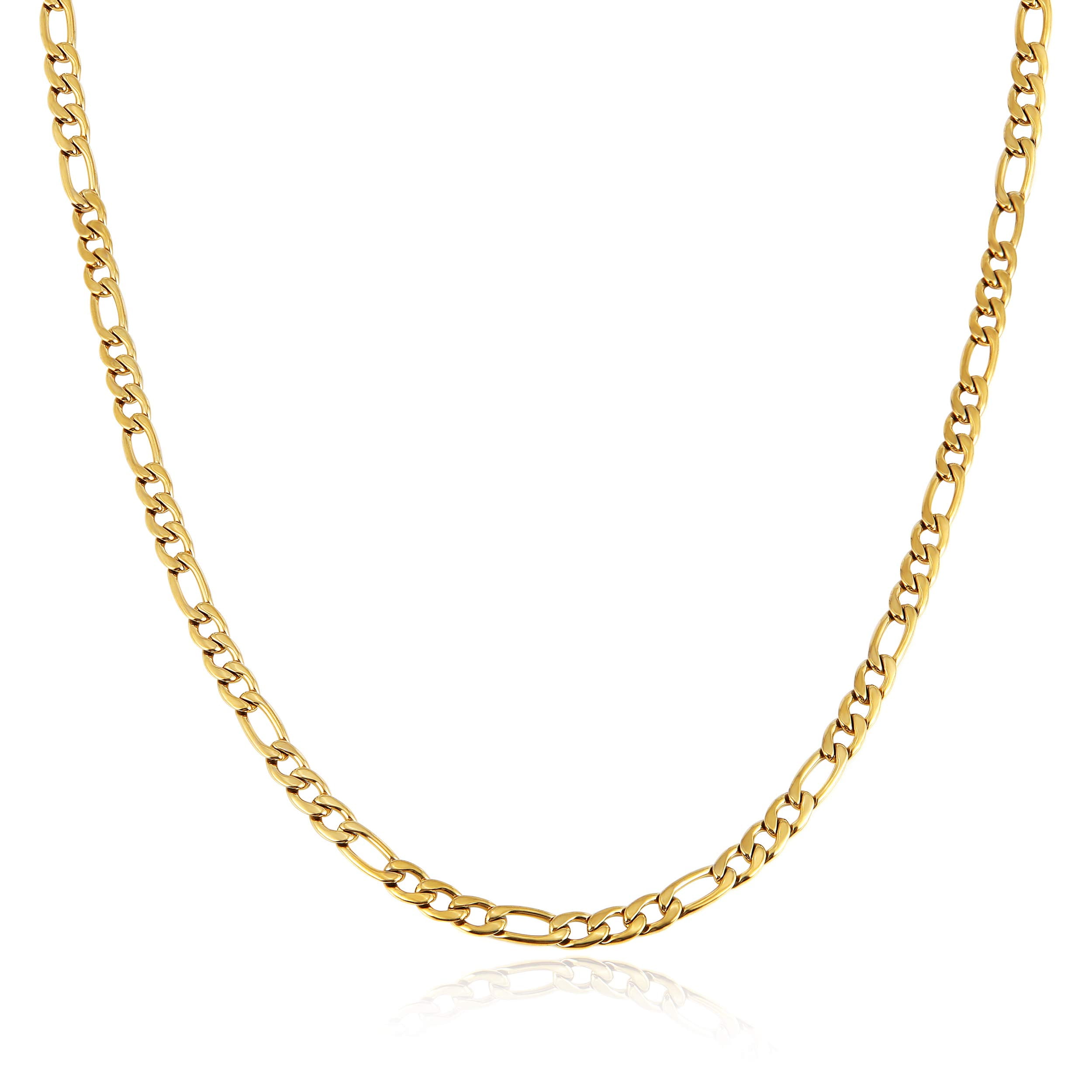 HZMAN Cadena Rolo 6 mm para Hombres y Mujeres, Cadena de Acero Inoxidable Plateada para Hombres