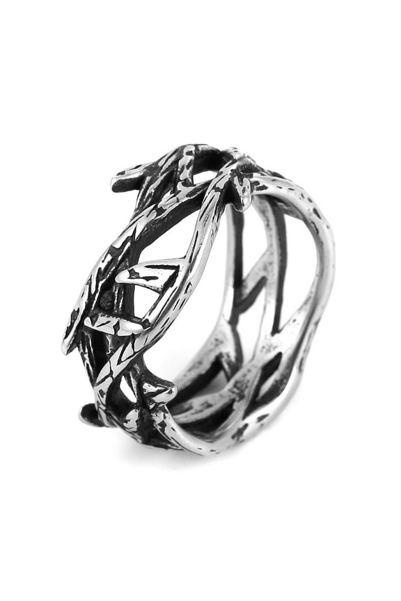 Men's Women's Branch Shape Fashion Look Stainless Steel Lucky Ring