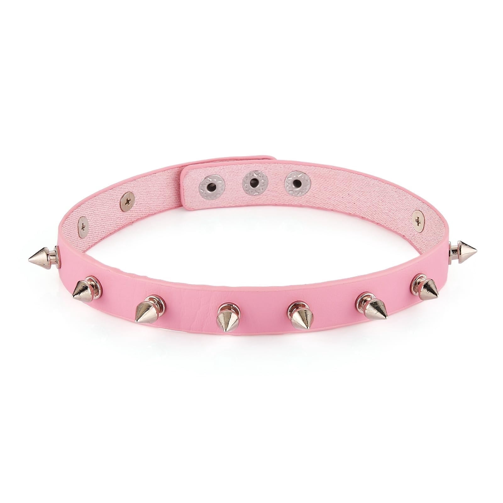 Collana Choker Borchiata In Pelle PU Con Punte Metal – Unisex Goth Punk – HZMAN - 4