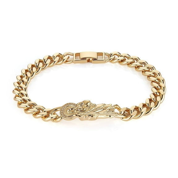 HZMAN Saint Jude Bracelet for Women Dainty Retro Religious 14K Gold Plated Cubic Zirconia St Jude Thaddaeus Link Bracelet Jewelry Gift