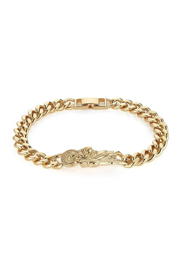 Saint Jude Bracelet for Women Dainty Retro Religious 14K Gold Plated Cubic Zirconia St Jude Thaddaeus Link Bracelet Jewelry Gift