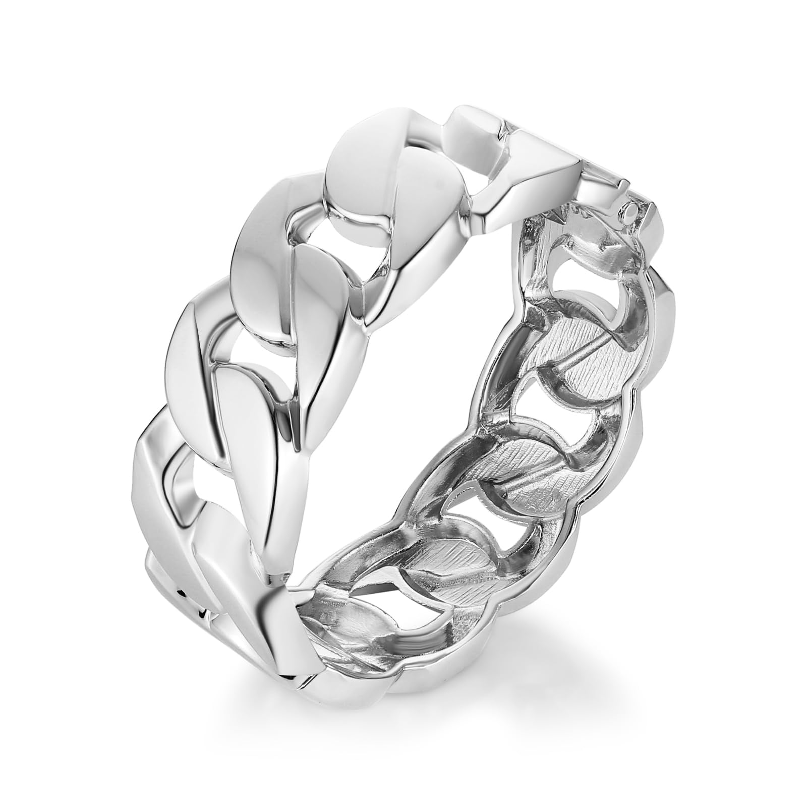 Silver Chunky Cuban Chain Cuff Bracelets for Women 24.5mm Wide Thick Bangle Bracelet Hip Hop Open Hinge Wrist Cuff Bracelet Jewelry Gift