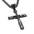 thumbnail image 1 of HZMAN Softball Bat Cross Pendant, I CAN DO ALL THINGS STRENGTH Bible Verse Stainless Steel Necklace, 1 of 7