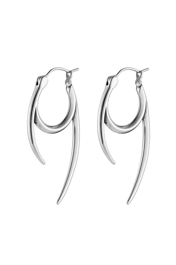 Spike Earring for Men Women Retro Gothic Stainless Steel Lightweight Hoop Earring Jewelry Gift