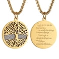 thumbnail image 1 of HZMAN Stainless Steel Gold Silver Tree of Life Serenity Prayer Necklace Pendant Zircon Inlaid for Men Women Jewelry Gift (Gold), 1 of 7
