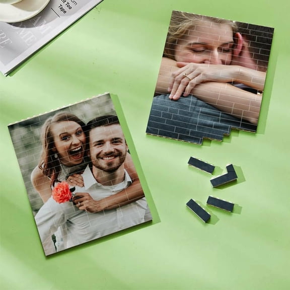 HZQBLOCK Heart-Shaped Custom Photo Building Bricks Toys - Memory Puzzle for Couples, Families & Special Occasions | Unique Gifts for Women and Men