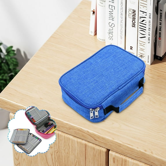 HZRSLY 72 Compartments High Capacity Zipper Pencil Case, Portable Sketch Pencil Case for Artists, Multifunctional Art Supply Organizer, Pencil Case with Removable Sleeves
