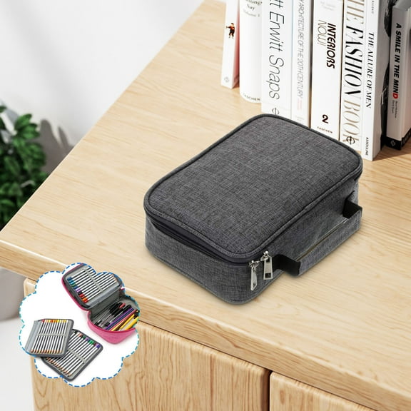 HZRSLY 72 Compartments High Capacity Zipper Pencil Case, Portable Sketch Pencil Case for Artists, Multifunctional Art Supply Organizer, Pencil Case with Removable Sleeves