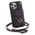 thumbnail image 1 of HZSY.Mobile phone case suitable for iPhone 12 Mini card slot protective cover crossbody mobile phone leather case-Dark Purple, 1 of 5