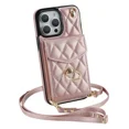 thumbnail image 1 of HZSY.Mobile phone case suitable for iPhone 12 Mini card slot protective cover crossbody mobile phone leather case-Rose Gold, 1 of 5