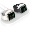 thumbnail image 1 of HZSY Electronics iWatch Stand Silicone Charging Dock Holder for Apple Watch Ultra 2, Ultra, SE2, SE, Series 10 9 8 7 6 5 4 3 2 1 (49/46/45/44/42/41/40/38mm), Supports Nightstand Mode (White), 1 of 4