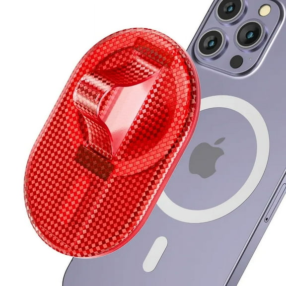 HZSY.Finger ring buckle desktop support stand magsafe strong magnetic suction pull strap mobile phone holder-red