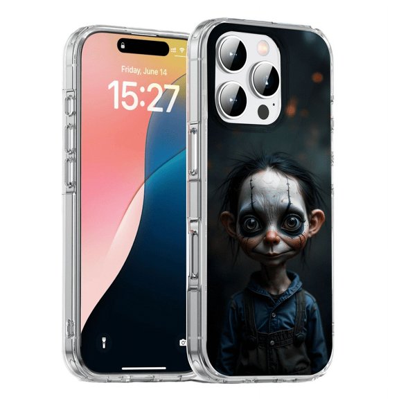 HZSY. Protective Gel Phone Case for iPhone 14 - Printed Evil puppet doll