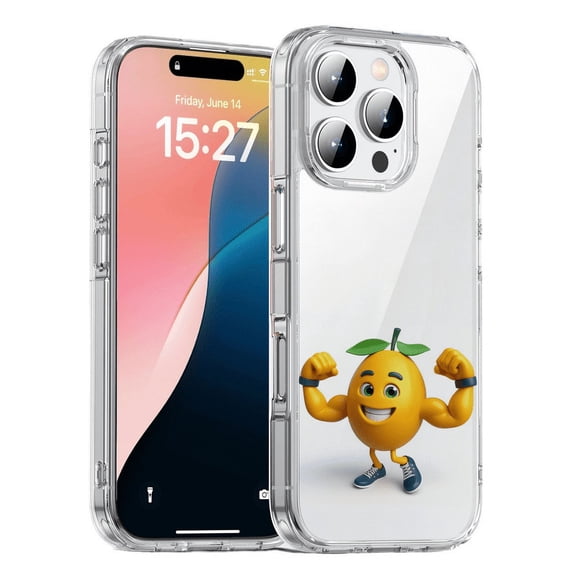 HZSY. Protective Gel Phone Case for iPhone 15 - Printed Strong Navel Orange