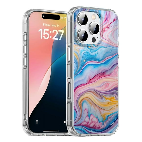 HZSY.Protective cell Phone Case for iPhone 11 Pro - Printed Powder blue marble