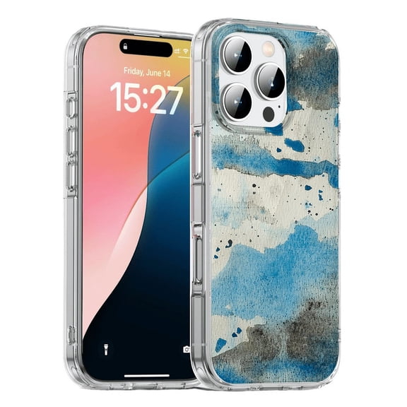 HZSY.Protective cell Phone Case for iPhone 15 - Printed Ink blue