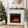 thumbnail image 1 of HZWDD 45" Electric Fireplace with Mantel, Fireplace Heater Freestanding, Realistic Stacked Stone Surround with Remote Control Timer LED Flame, 1 of 7
