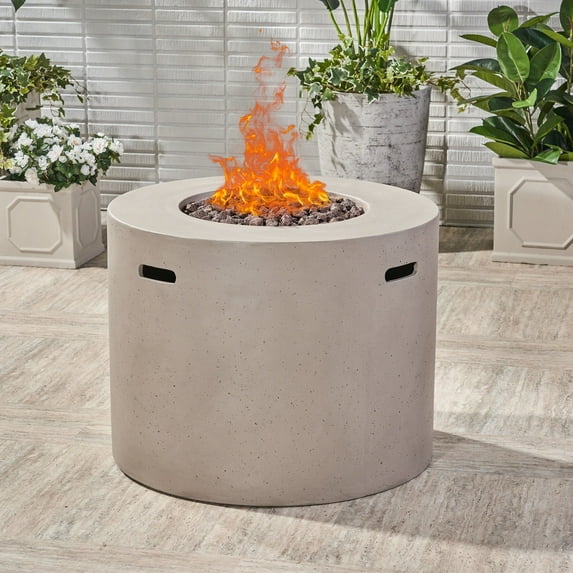 HZWDD 31" Propane Outdoor Fire Pit Table, Round Propane Gas Patio Fire Table 40000 BTU for Deck, Backyard and Pool