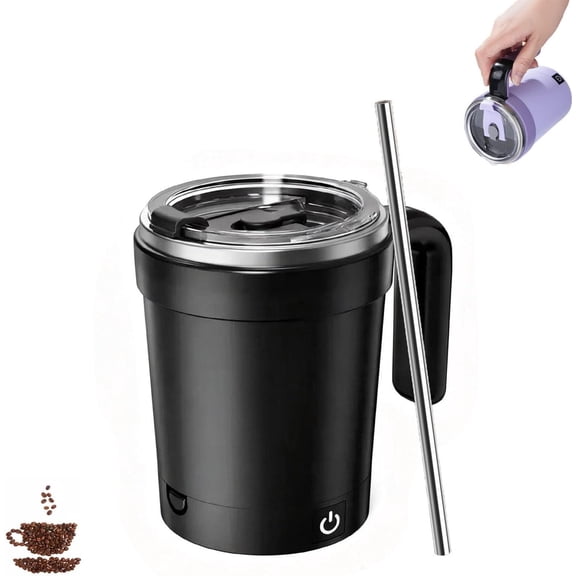 Self Stirring Coffee Mug with Temperature Display, Stainless Steel Rechargeable Mixing Cup 12oz