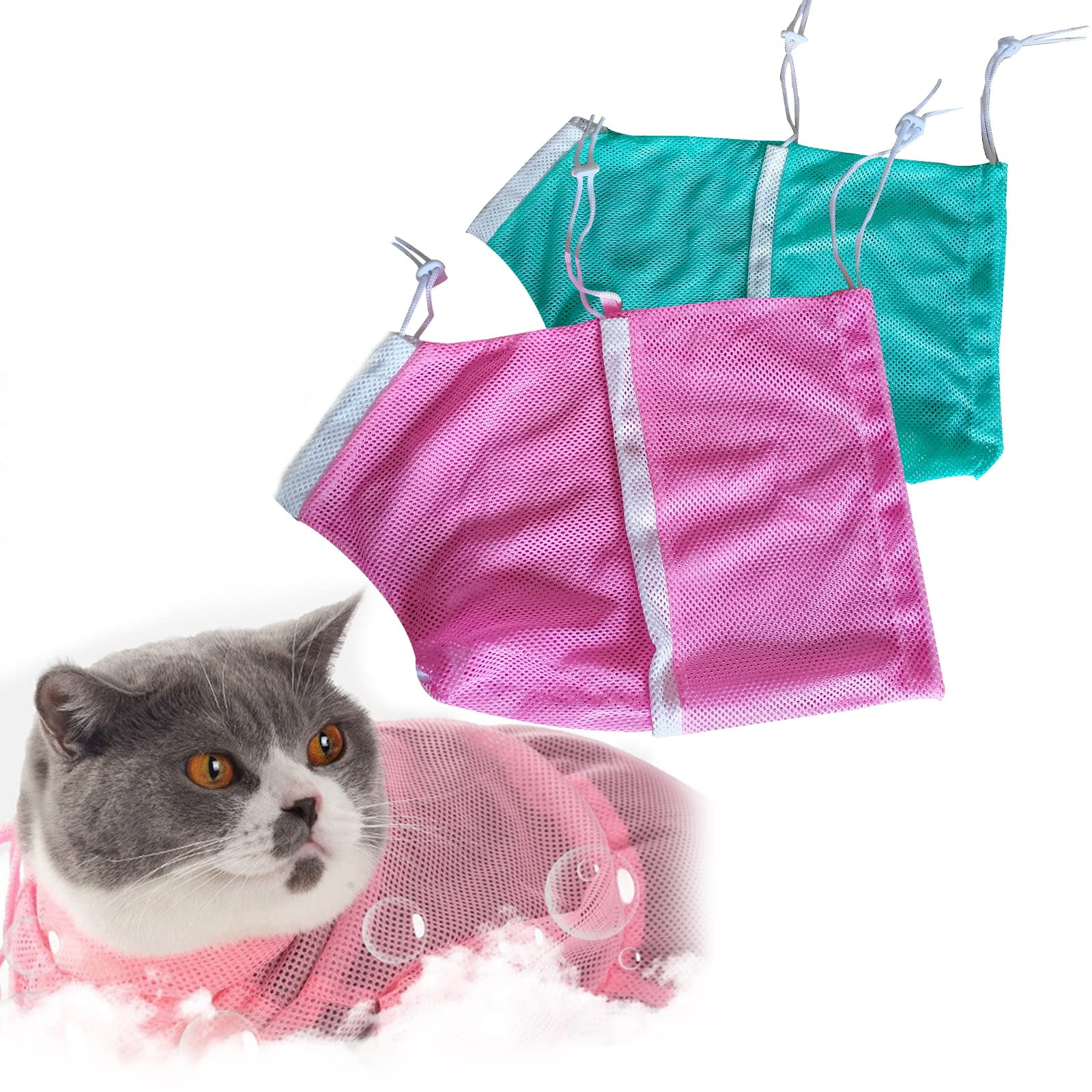 HZXMKB Cat Bathing Bag Shower Anti Scratch Adjustable,Pet Grooming Bag