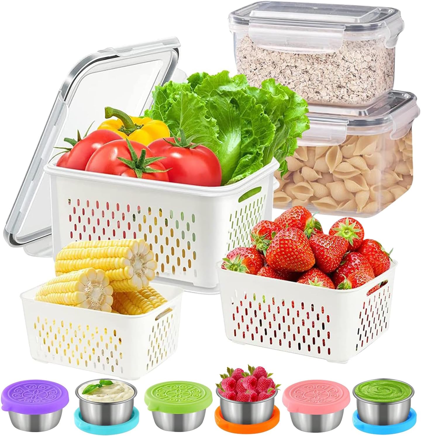 HZY Salad Dressing Containers and Fruit Vegetable Storage Containers ...