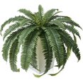 thumbnail image 1 of HZshop 48" Boston Ferns Artificial Outdoor Plants - 33 Fronds UV Resistant Faux Greenery with Taper Planter- Realistic Fake Bushes Front Porch Decor for Garden, Patio, Indoors - Set of 1, VN153, 1 of 9