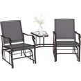 HZshop Outdoor 2-Seat Glider Rocking Chair Loveseat with Coffee Table ...