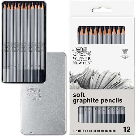 HZshop Pencils Set, 12 Artist Drawing Pencils H-9B, Studio Collection for Sketching & Shading