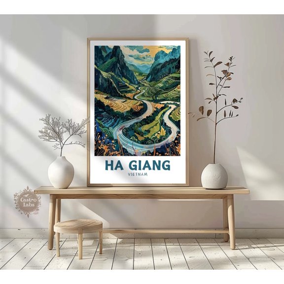 Ha Giang Vietnam Travel Mountain Road Art Travel Portrait Decor Unframed Paper Print