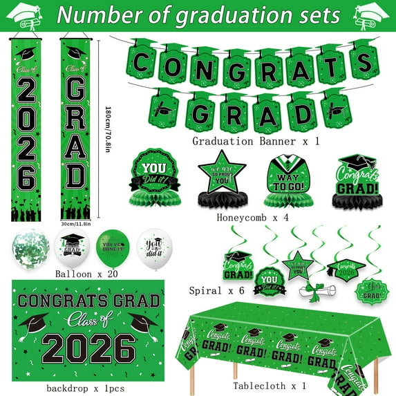 HaCpiu 2026 Graduation Party Decorations, Congrats Grad Party Bundle for Class of 2026 Grad Party, Graduation Decorations for High School, College Graduation & Photo Props Decor
