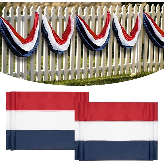HaCpiu 4th of July Bunting Flags Patriotic Decorations, 20' Red White & Blue Banner for Independence Day Celebrations, 250th Anniversary for Outdoor, Home, Party & Yard Decor