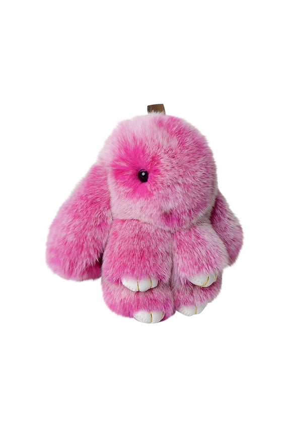 5" Easter Bunny Plush Keychain - Ultra-Fluffy Faux Fur Rabbit Pendant, Cute Floppy Ear Bag Charm & Backpack Keychain Decoration