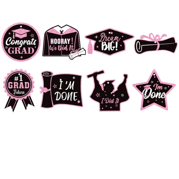 HaCpiu 8Pcs 2026 Graduation Photo Props, Congrats Grad Signs, Graduation Party Decorations Supplies, Graduation Decorations for Grad Party, Graduation Gifts, Photo Booth & Graduation Ceremony
