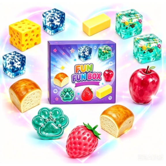 HaCpiu 8Pcs Squishies Toys Set, Stretchy Sensory Fidget Stress Balls for Anxiety Relief & Focus, Slow-Return Squeeze Ball, Novelty Party Favors Gifts for Relaxation, Adults, Teens & Stress Relief