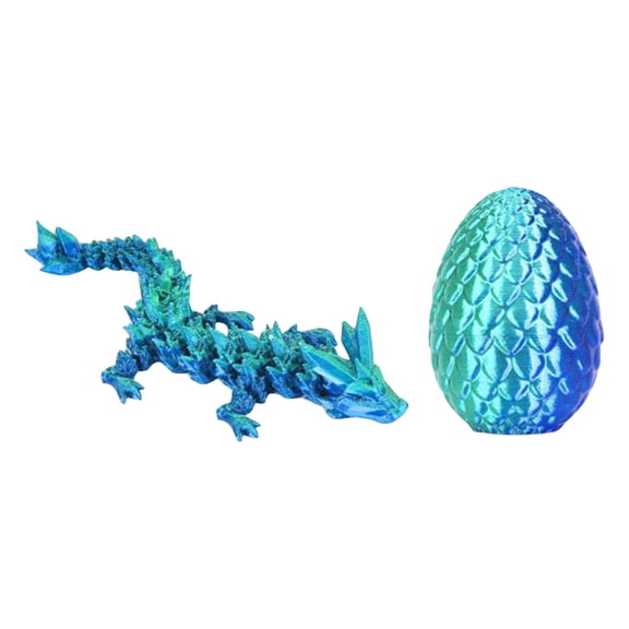 HaCpiu Architectural 3D Printed Solid Crystal Dragon Statue with Display Egg Box, Premium Static Mythical Creature Sculpture for Office Desk Decor & Fine Art Collection