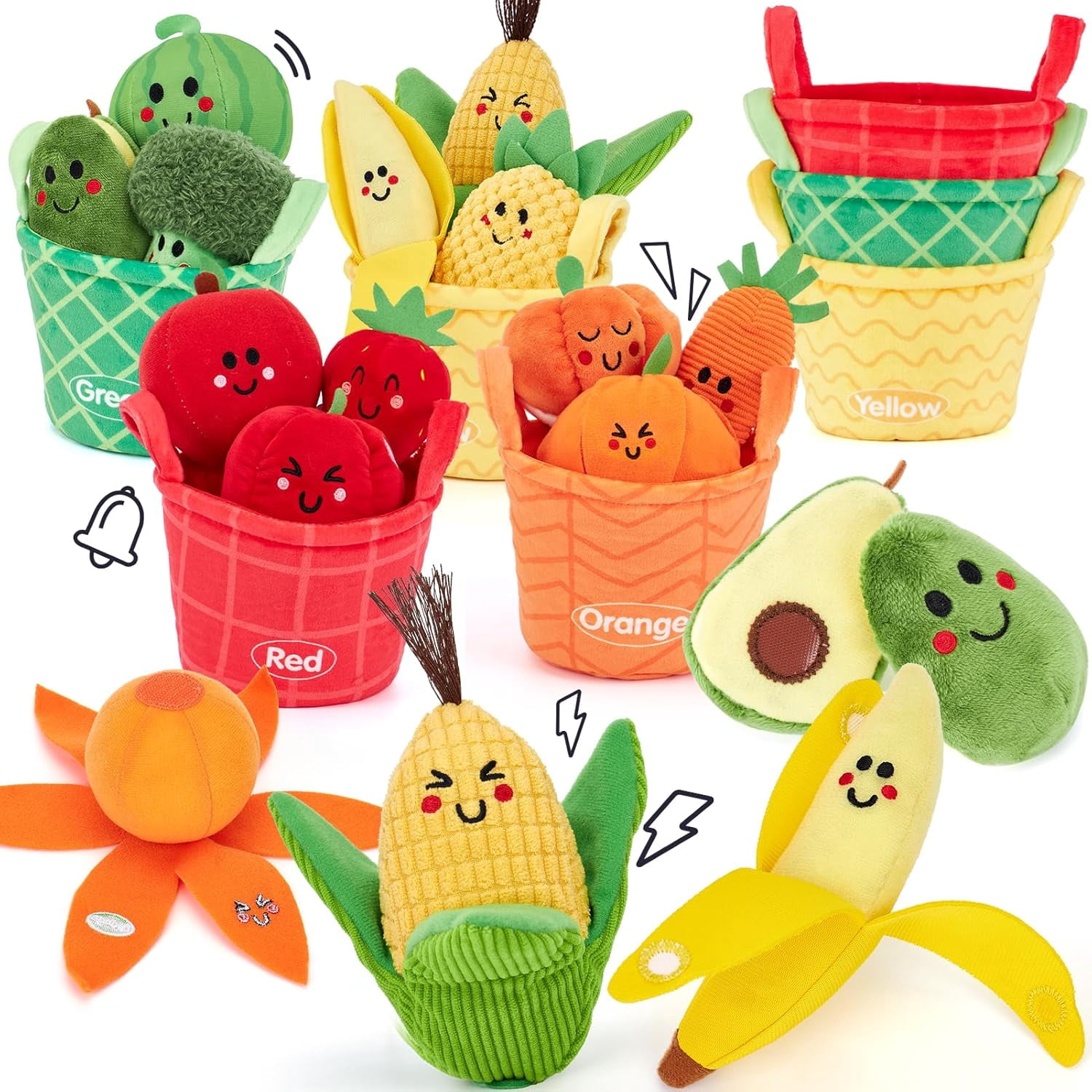 HaCpiu Baby Sensory Toys, 16 Pcs My First Fruit Vegetable Color Sorting ...