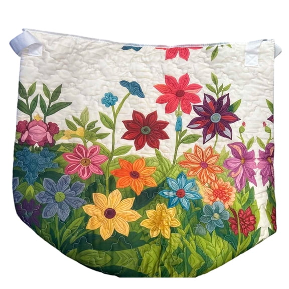 HaCpiu Boho Quilted Storage Basket, 17.7" Collapsible Fabric Laundry Hamper with Handles, Ideal for Bedroom, Dorm, Laundry Room Organization, Clothes & Blankets