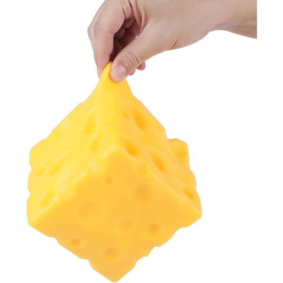 HaCpiu Cheese Squishy Fidget Ball, 3.9" Slow Rising Squeezable Stress Relief Sensory for Adults, Novelty Party Favors for Daily, Calm, Bedroom Decor, Office & Desk